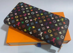 Louis Vuitton Monogram Multicolor Takashi Murakami Zippy Long Wallet Black