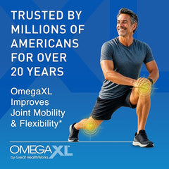 OmegaXL Joint Support Supplement, for Relief - Natural Muscle Support, 100% Drug-Free, 60, 120, 300 Count